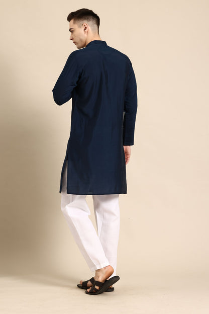 Designer long Kurta In Navy Blue
