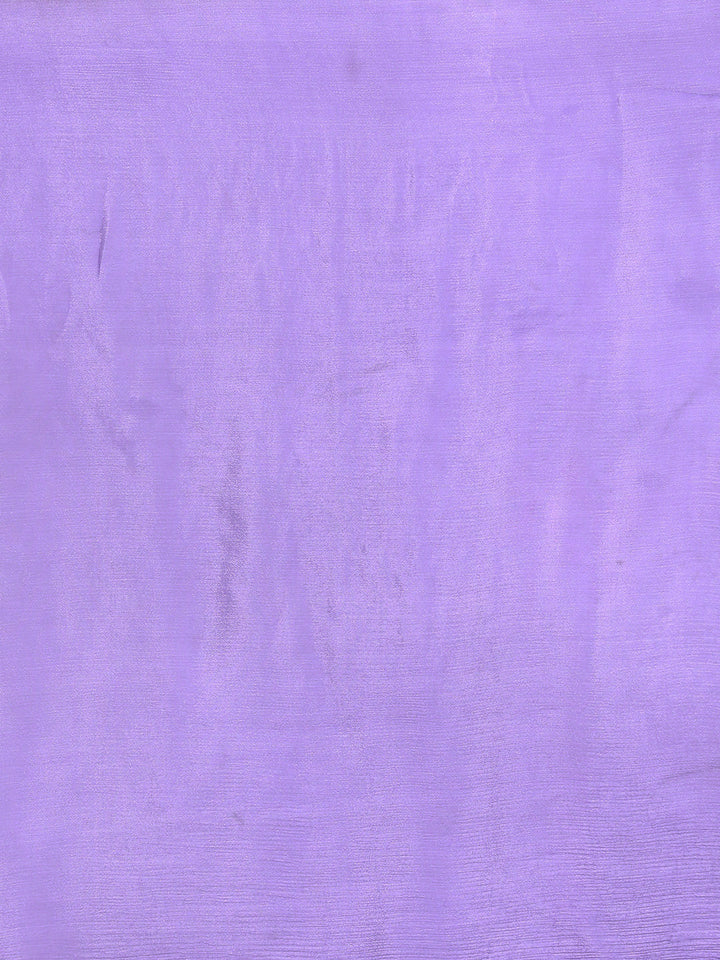 Designer Purple Net Saree