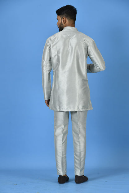 Designer Short Kurta In Grey