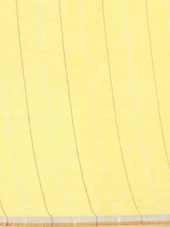 Designer Yellow Cotton Saree