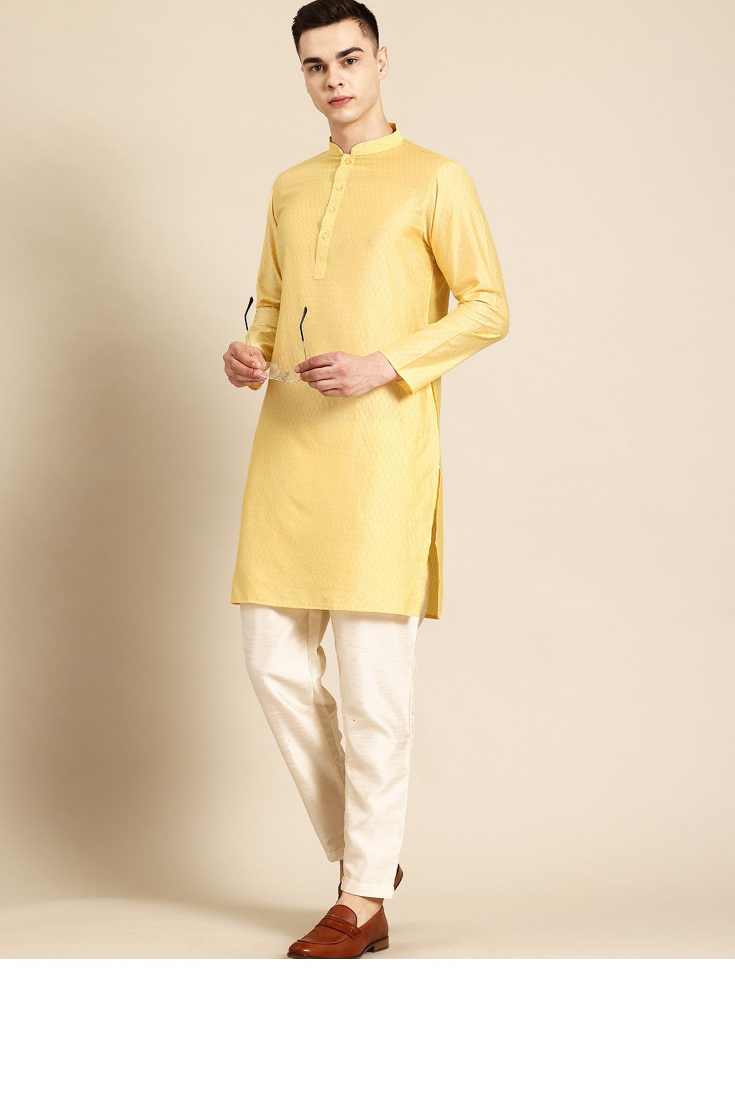 Designer Short Kurta In Yellow