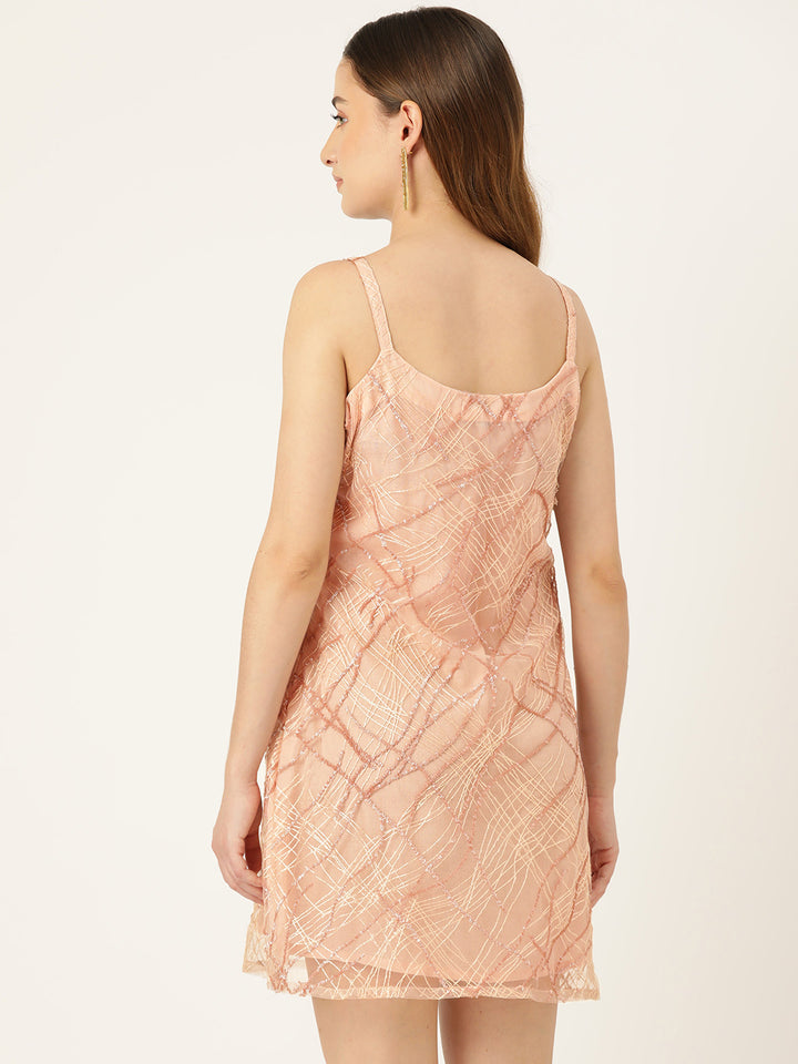 Designer Peach Net Dress