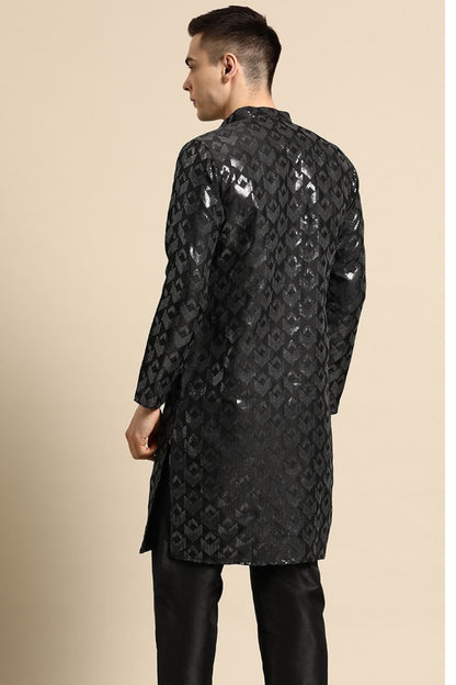 Designer Short Kurta Black