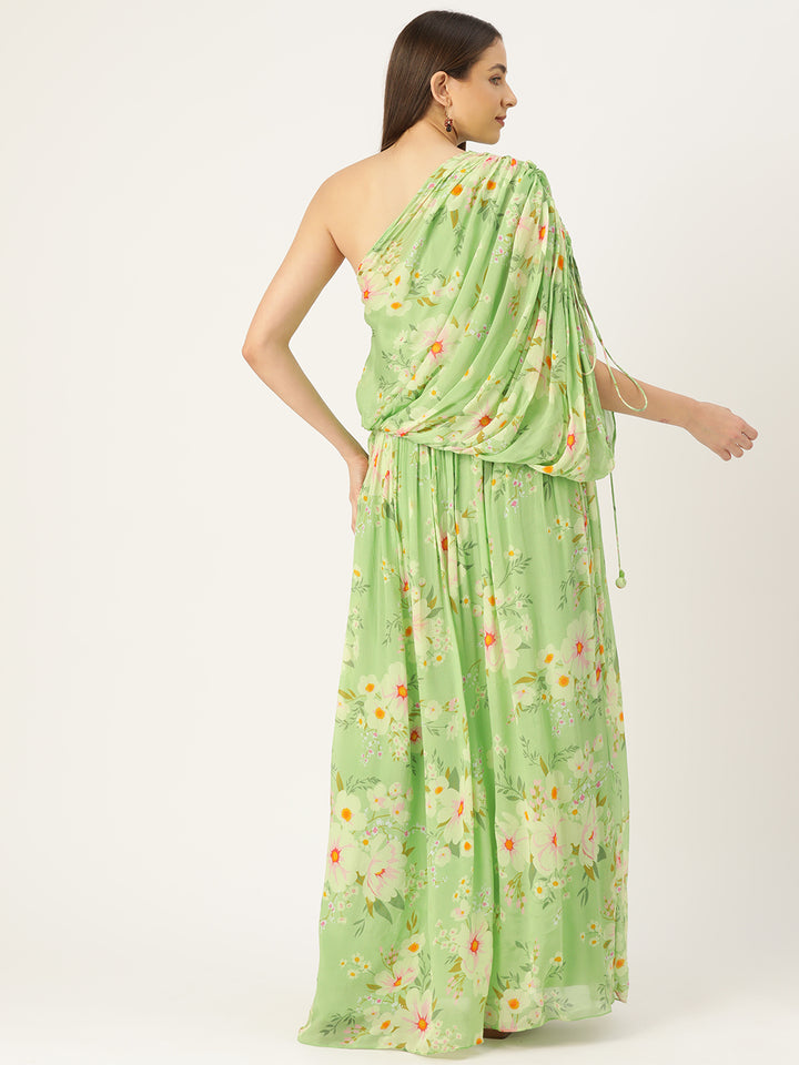 Designer Green Satin Dress