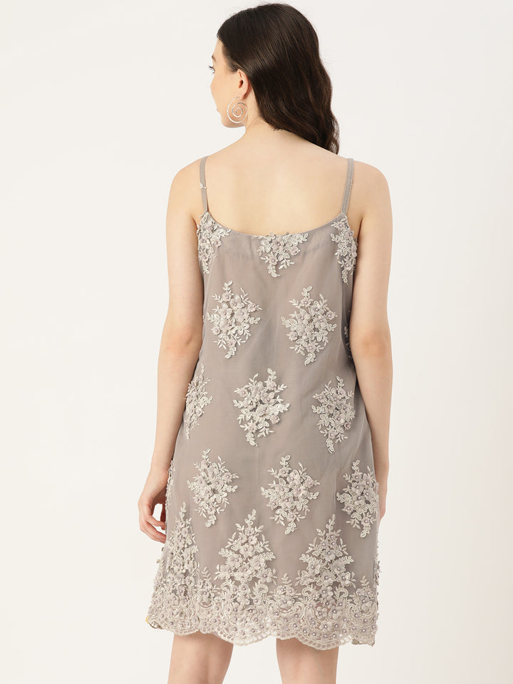 Desginer Grey Net Dress