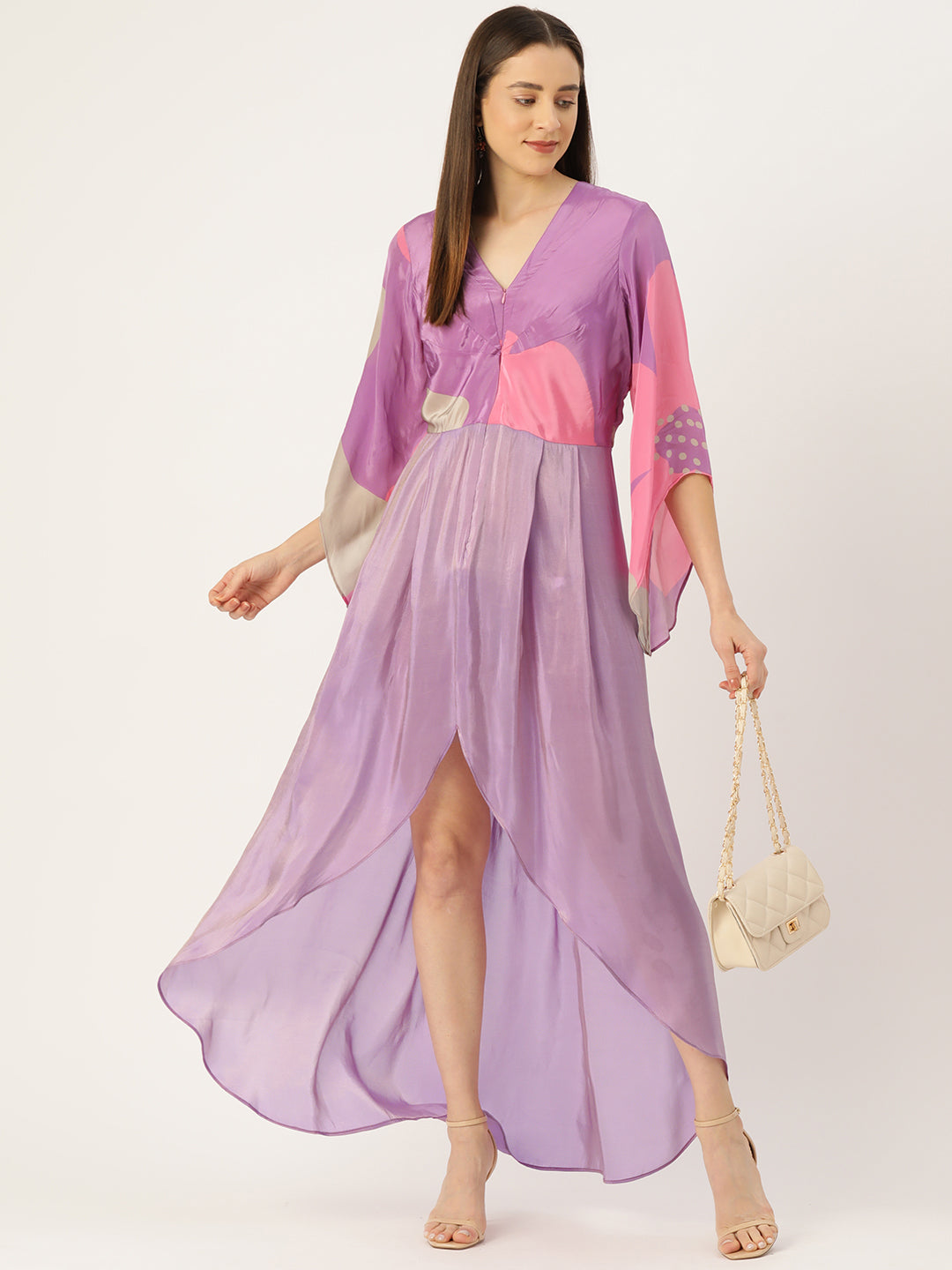 Designer Purple Chiffon Dress