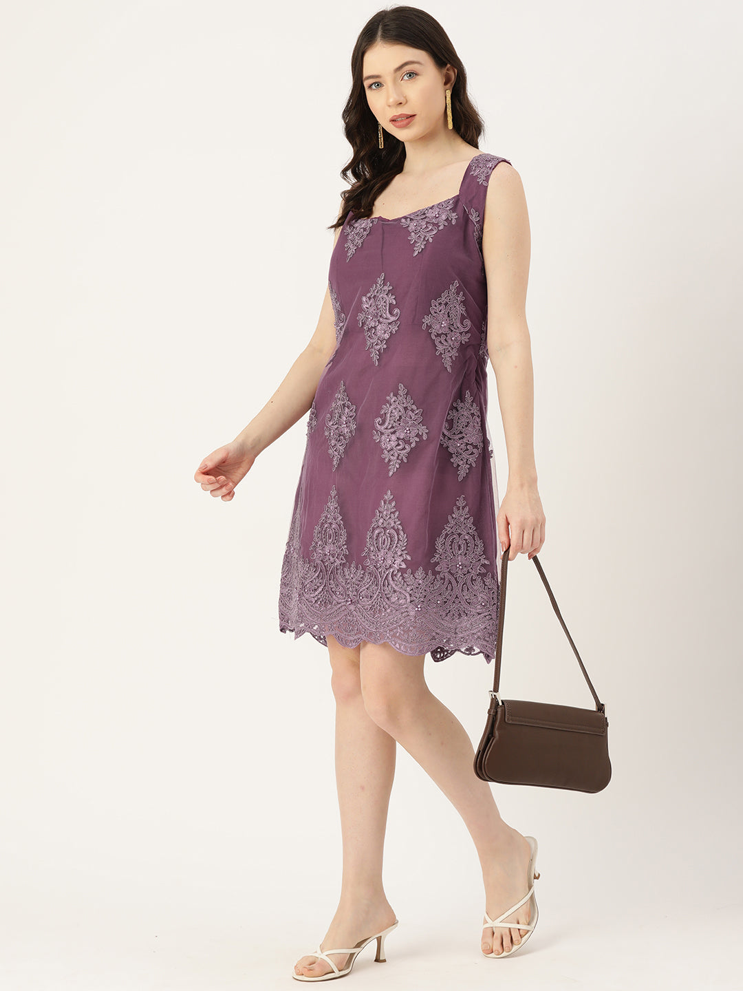 Designer Purple Net Dress