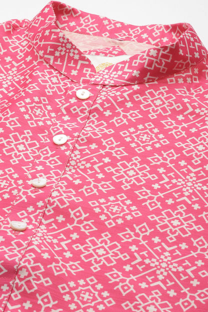 Designer Short Kurta Pink