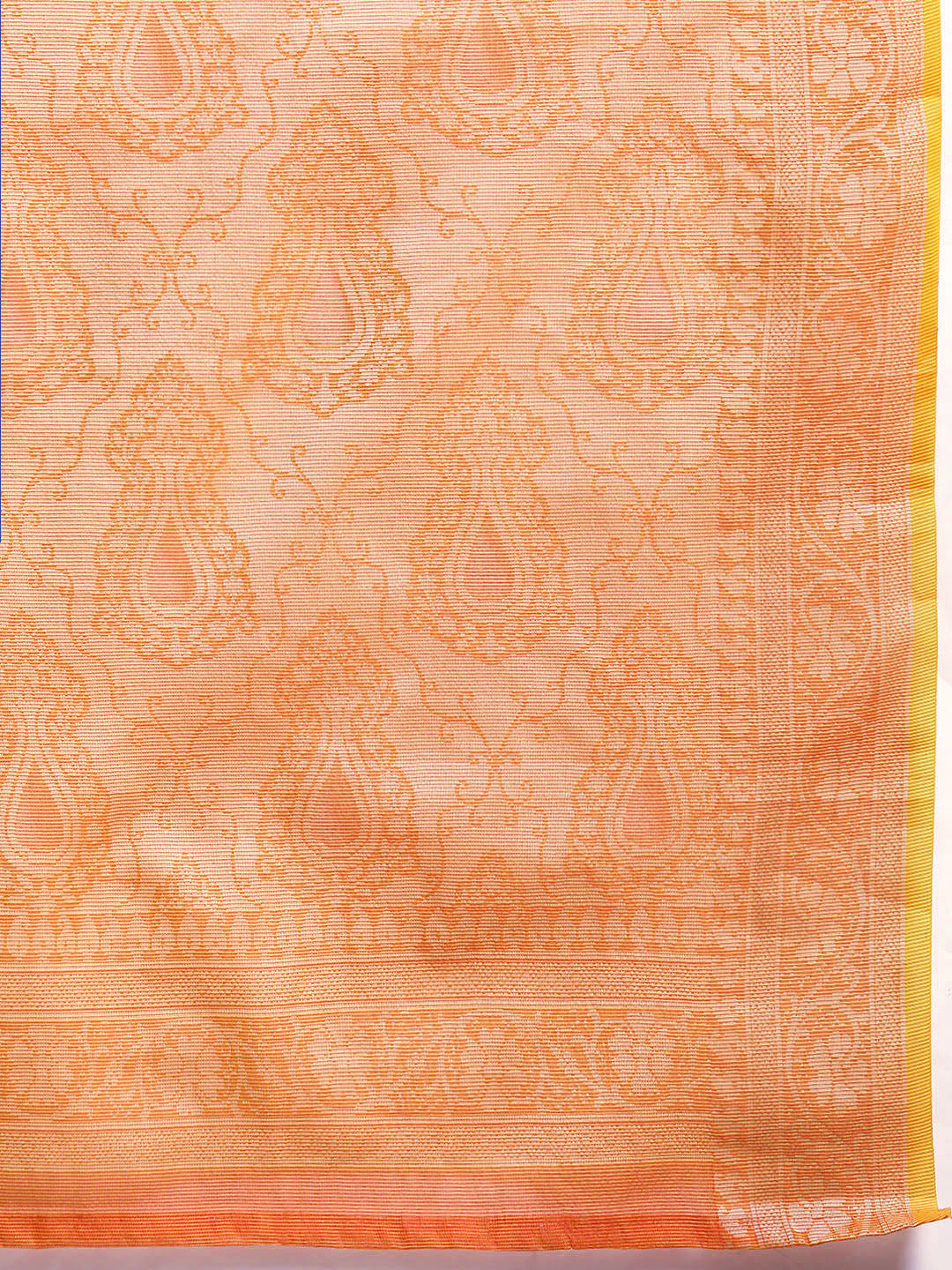 Designer Orange Cotton Saree
