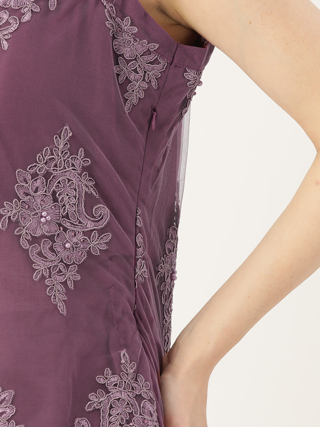 Designer Purple Net Dress