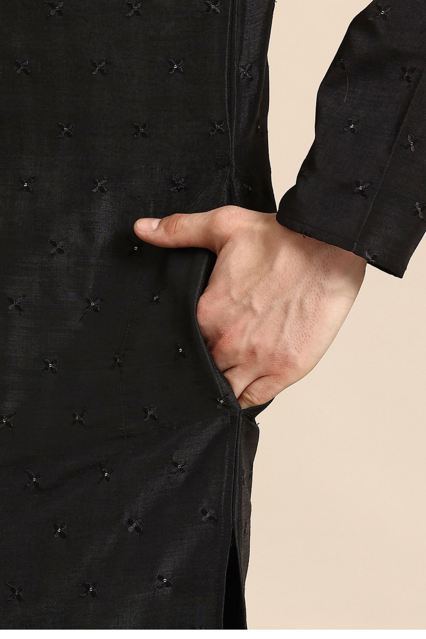 Designer Short Kurta In Black