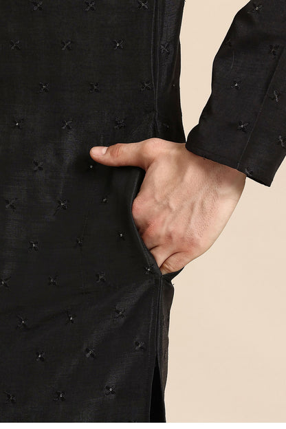Designer Short Kurta In Black