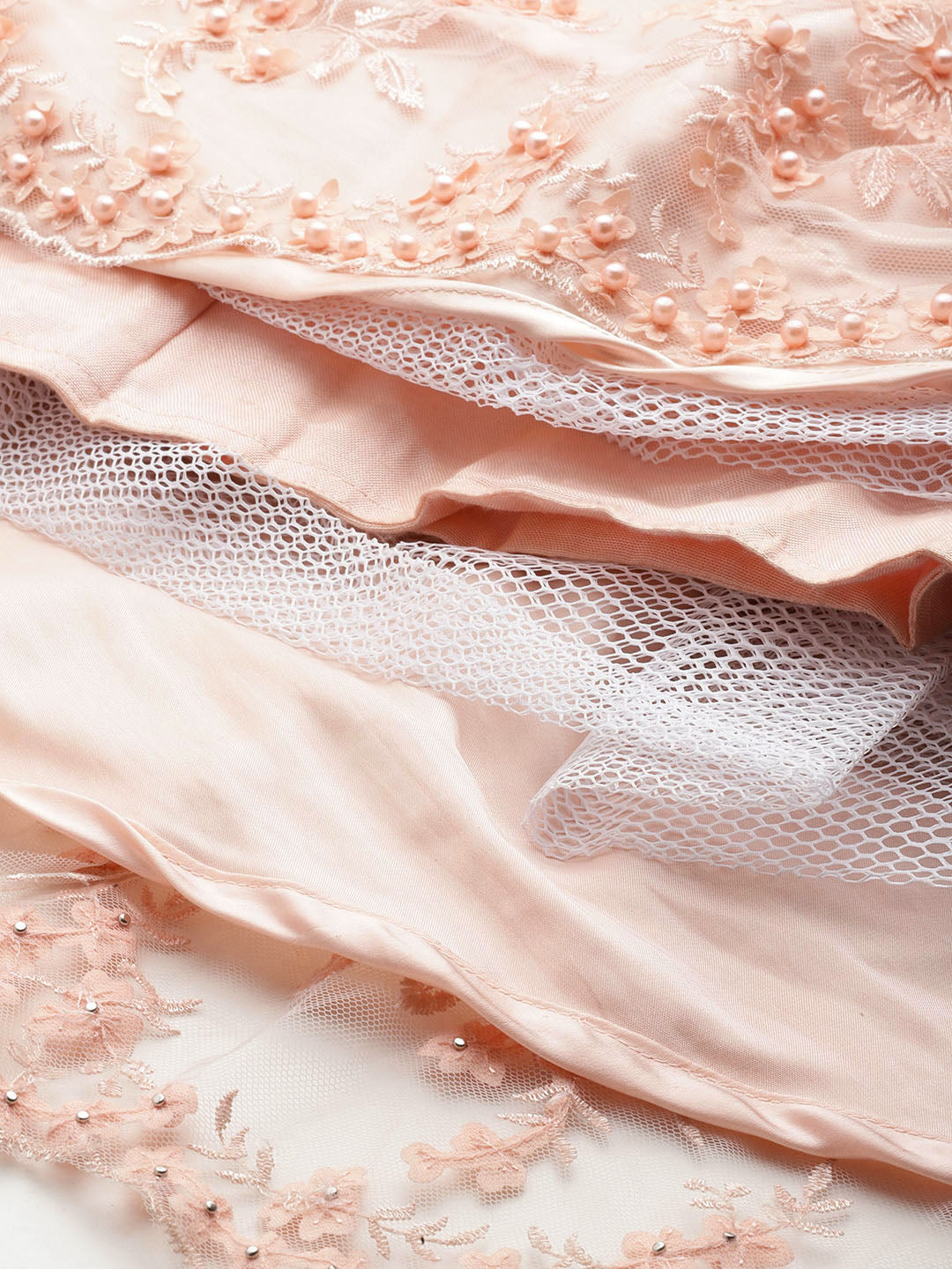 Desginer Peach Net Gown