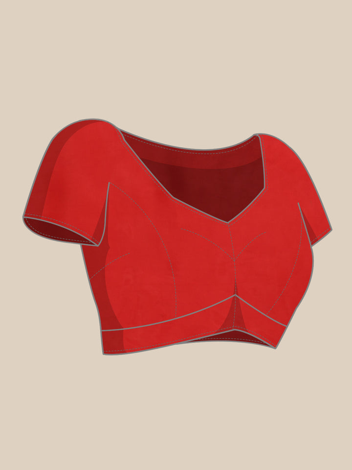 Designer Red Tissue Saree