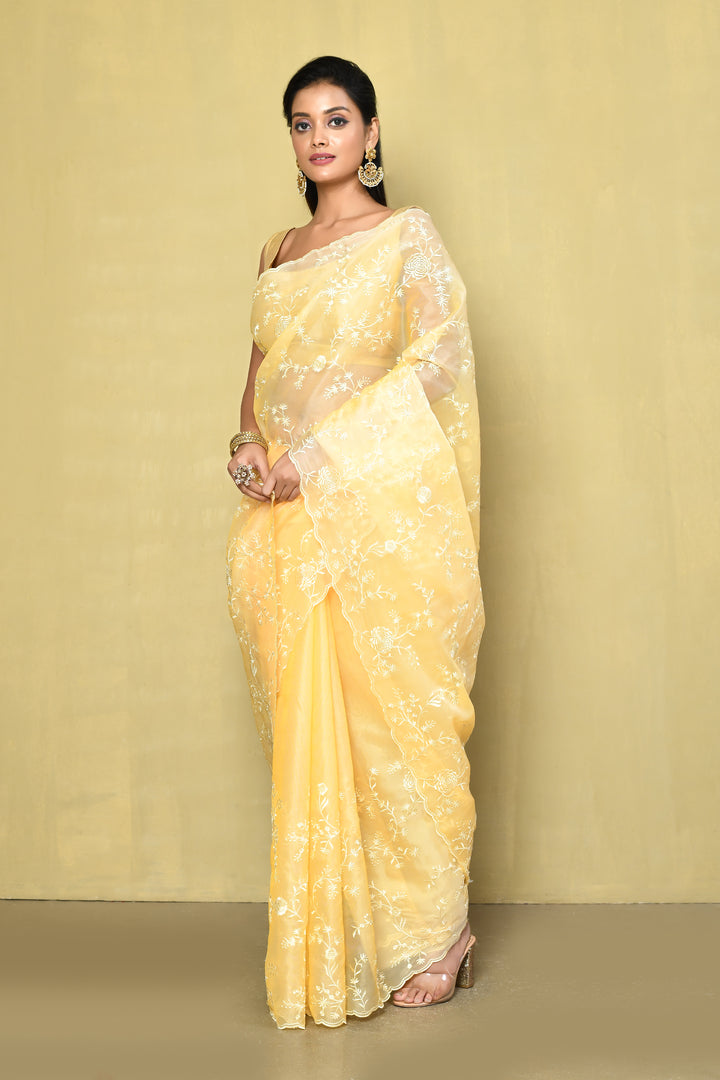 Designer Yellow Saree