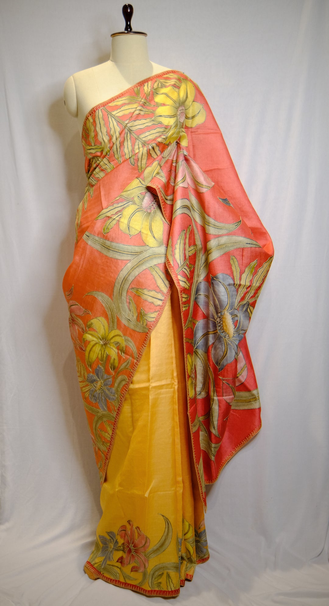 Silk Saree In Yellow Color