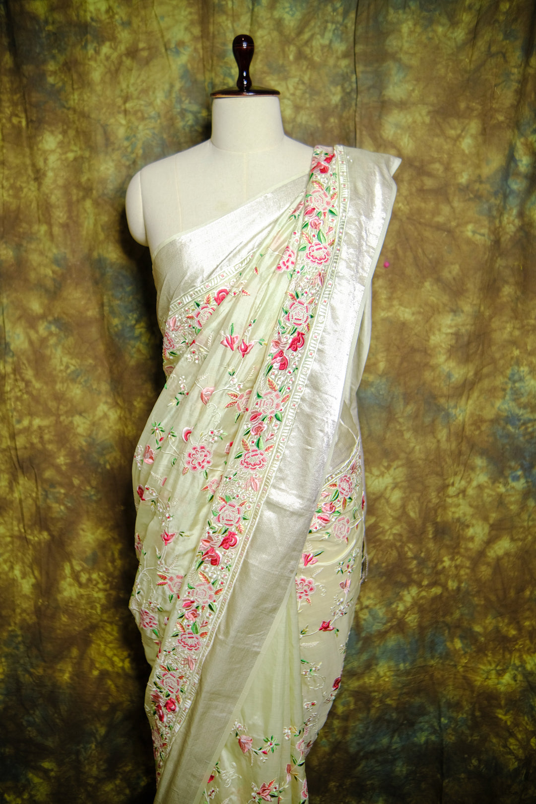 Designer Saree In Off-white Color