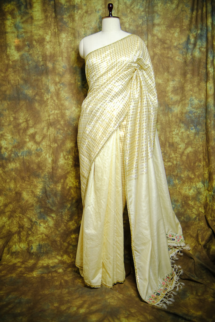 Designer Saree in Off-white Color