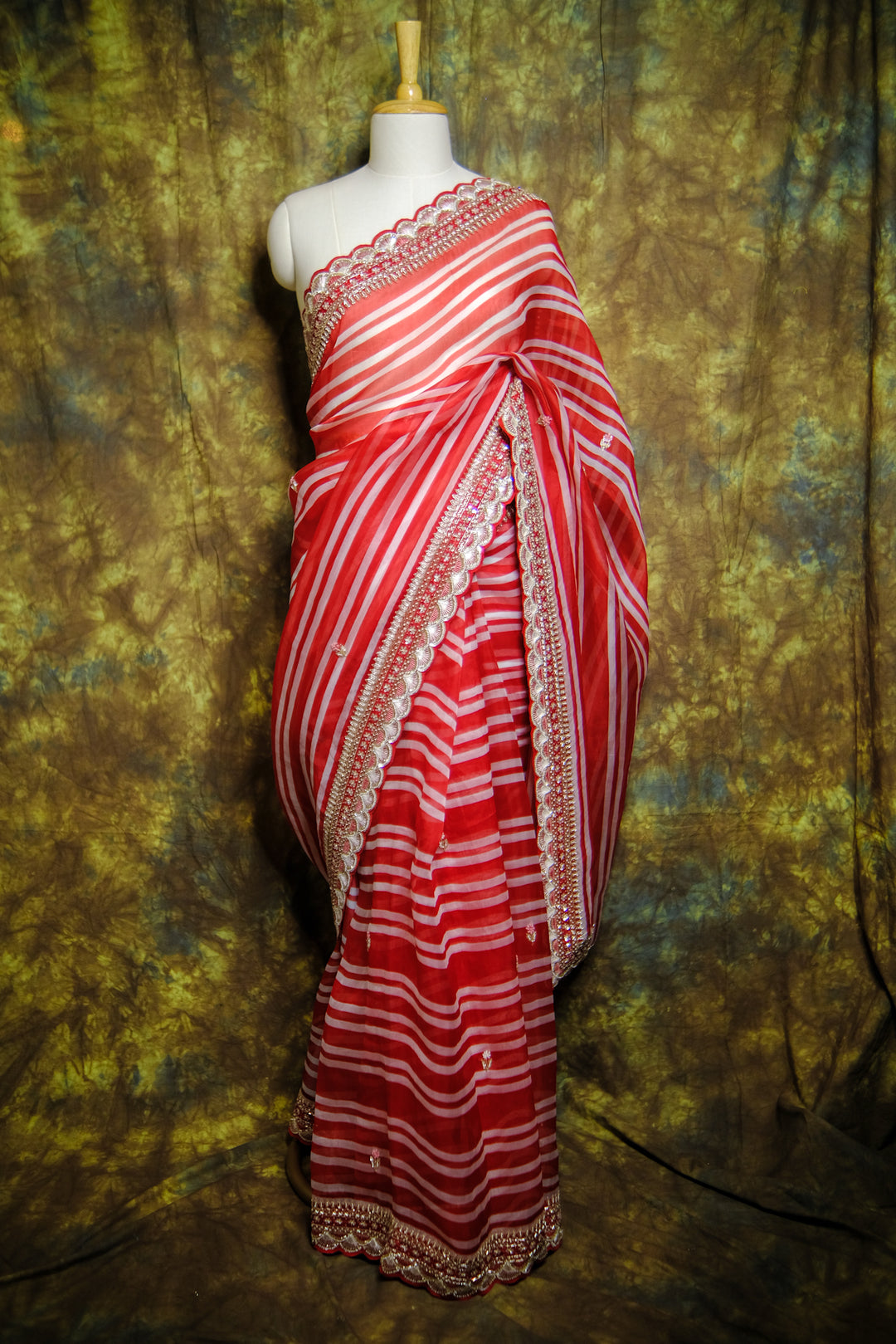 Designer Saree In Red Color