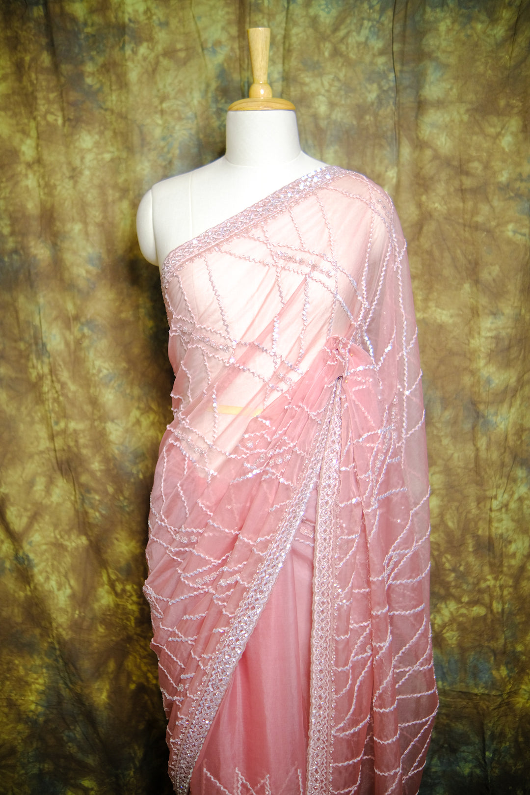 Designer Saree in Peach Color