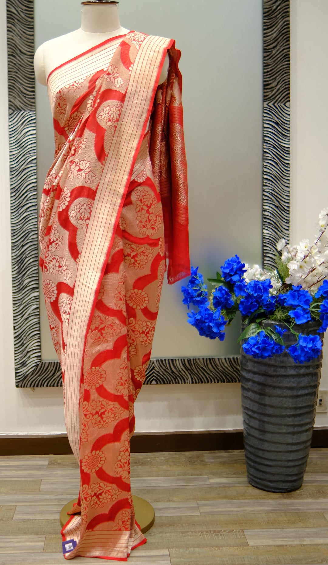 Designer Saree In Red Color