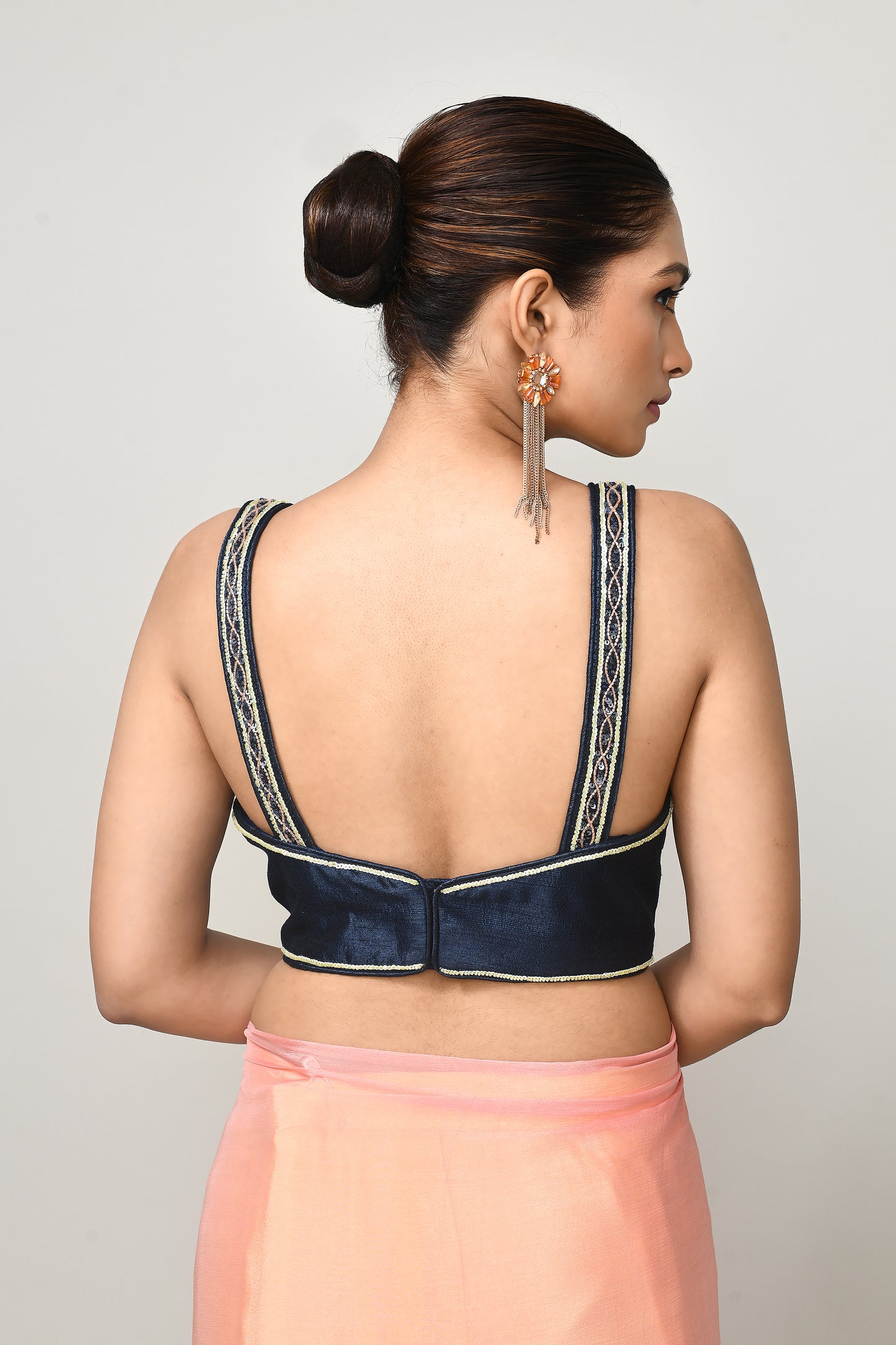 Designer Wear  Multicolour Chinon Chiffon Drape Saree