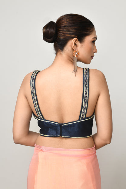 Designer Wear  Multicolour Chinon Chiffon Drape Saree