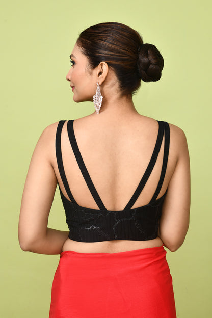 Designer Wear  Red Chinon Chiffon Drape Saree