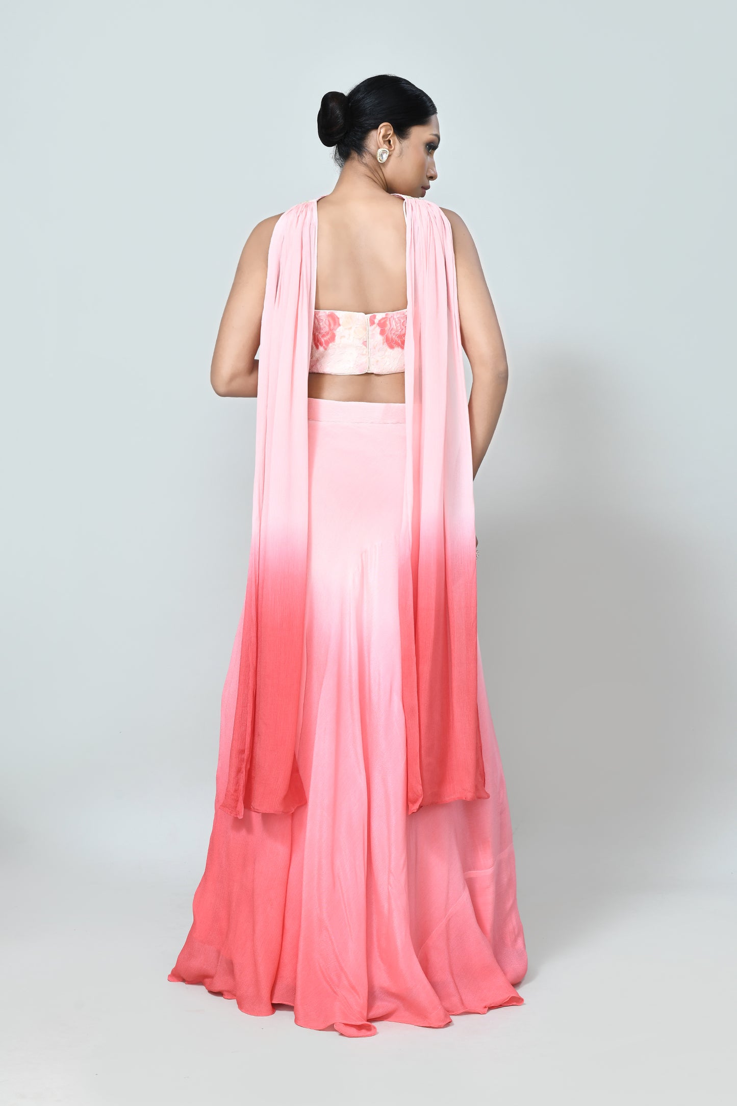 Designer Wear Peach Pink Lehenga Set