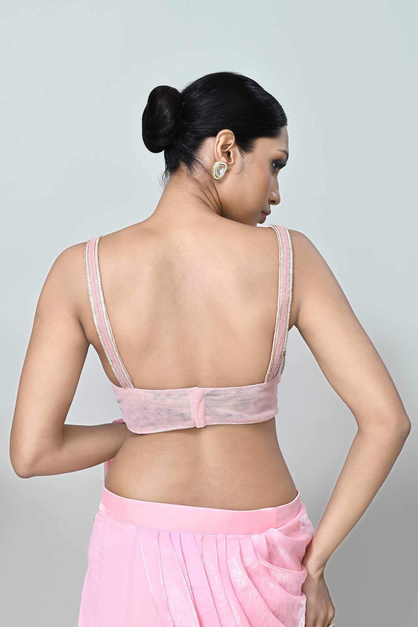 Designer Wear Pink Drape Saree