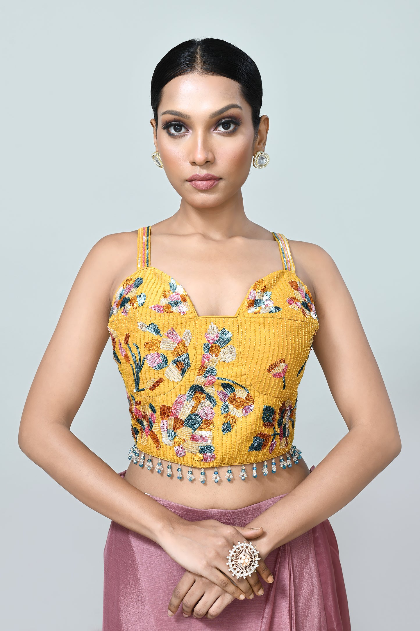 Designer Wear Onion Pink Drape Saree