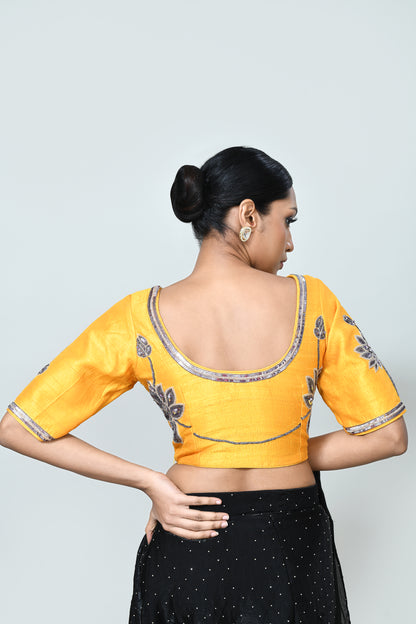 Designer Wear Black Diamond Silk Drape Saree