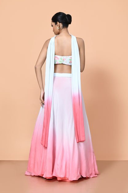 Designer Wear Pink Lehenga Set