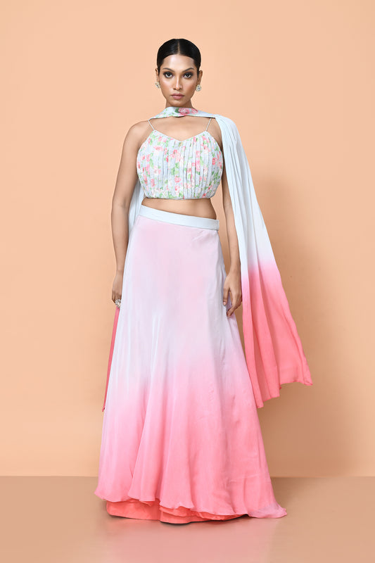 Designer Wear Pink Lehenga Set