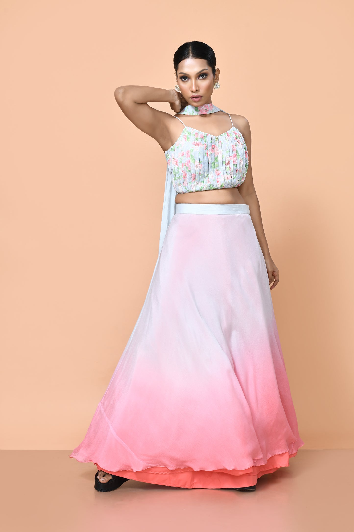 Designer Wear Pink Lehenga Set