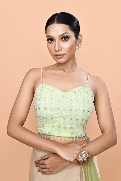 Designer Wear Multicolour Chinon Chiffon Drape Saree