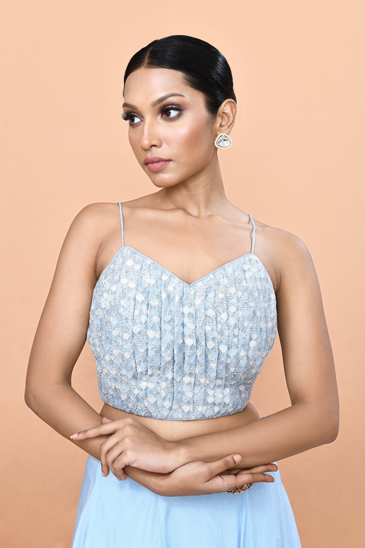 Designer Wear Sky Blue Lehenga Set