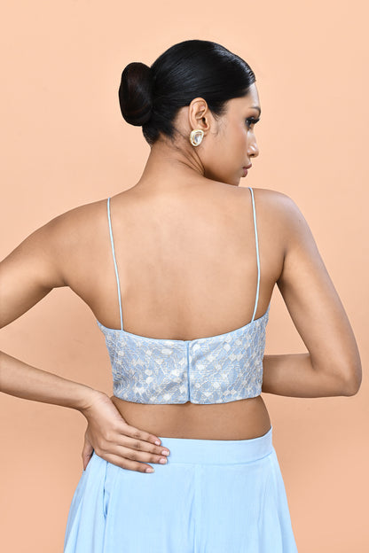 Designer Wear Sky Blue Lehenga Set