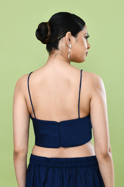 Designer Wear Navy Blue Palazzo Set with an Embellished Jacket