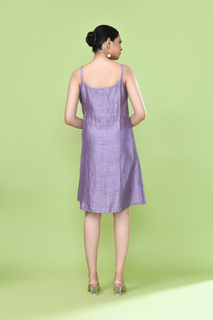 Designer Wear Lavender Silk Co-Ord Set Featuring Sleeveless Inner and Long Shirt Jacket