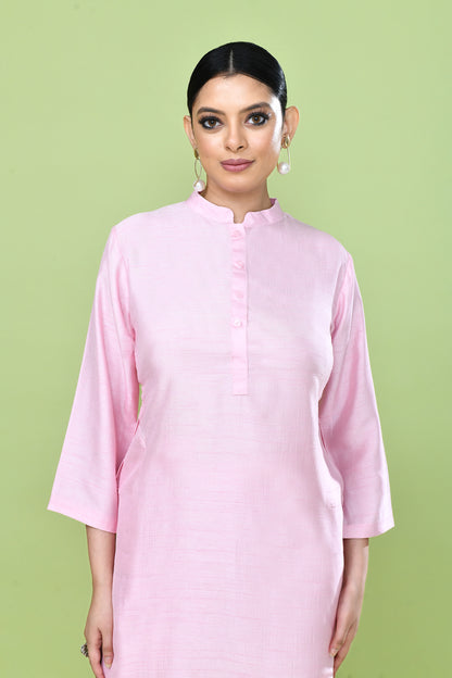 Designer Wear Pink Silk Co-Ord Set