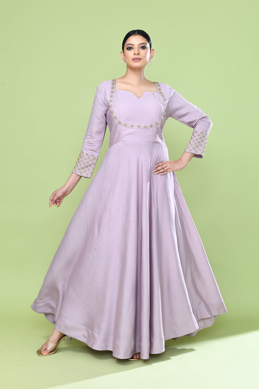 Designer Wear Lavender Gown