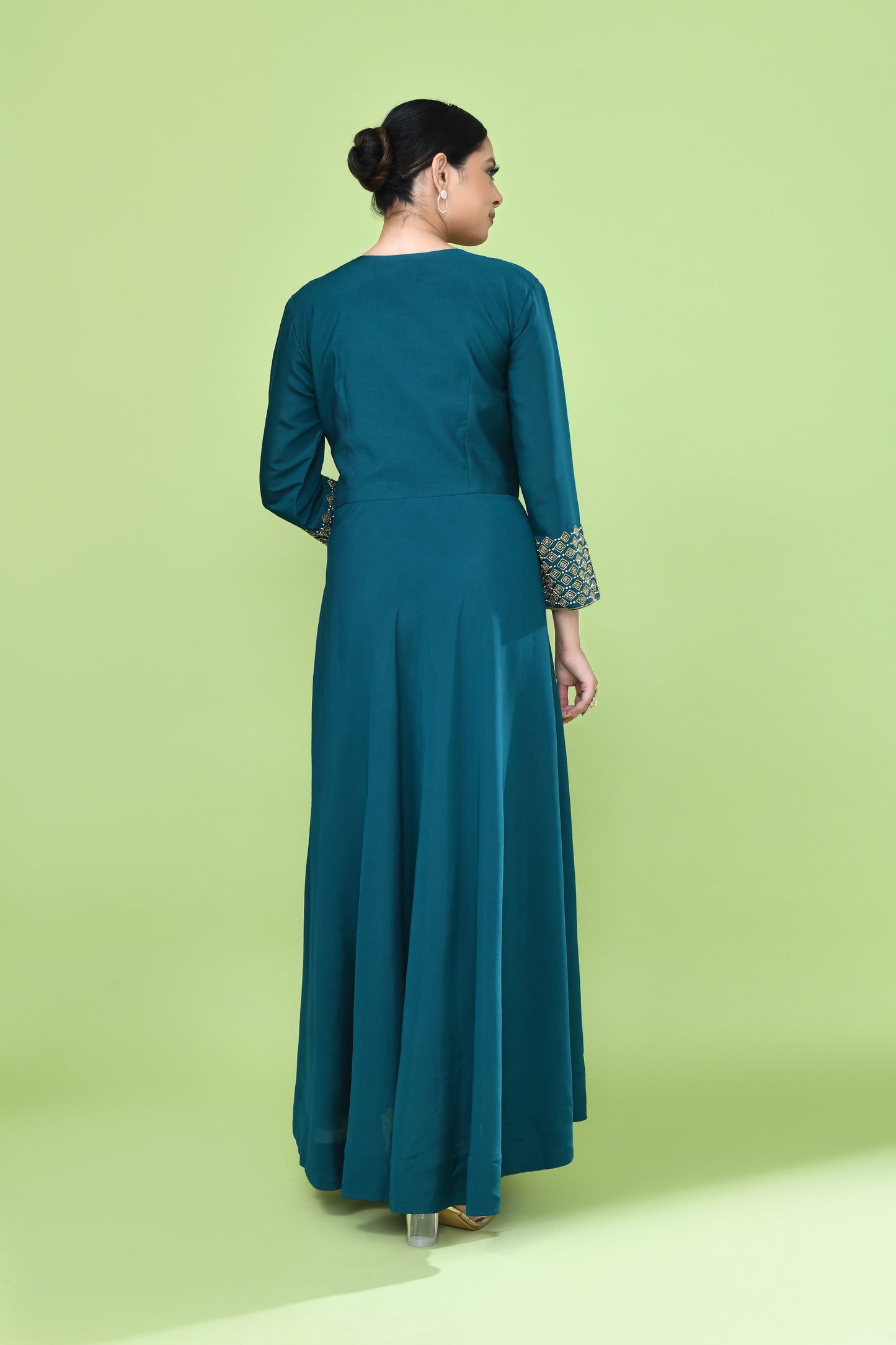 Designer Wear Green Gown