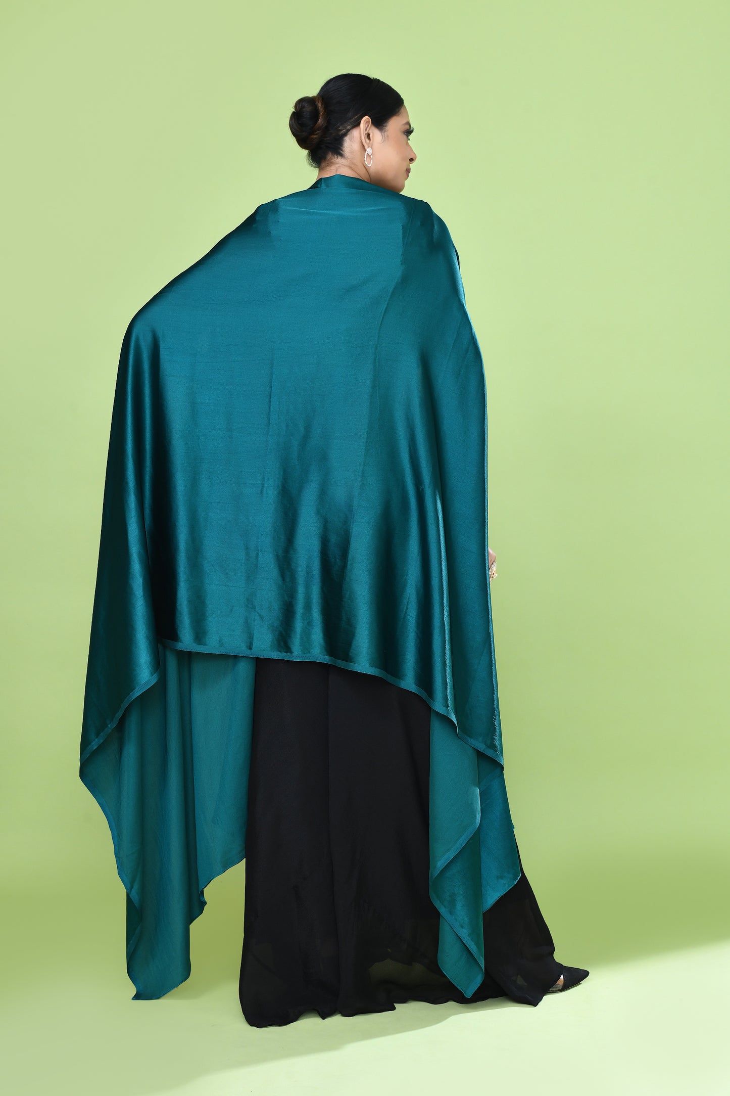 Designer Wear Black & Blue Crop Top & Palazzo Set