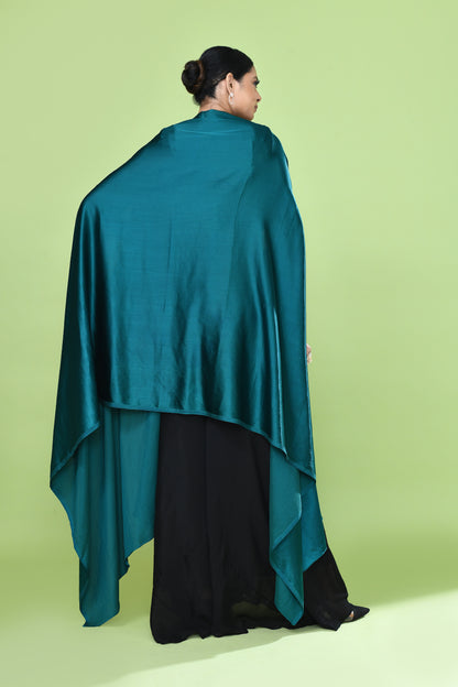 Designer Wear Black & Blue Crop Top & Palazzo Set