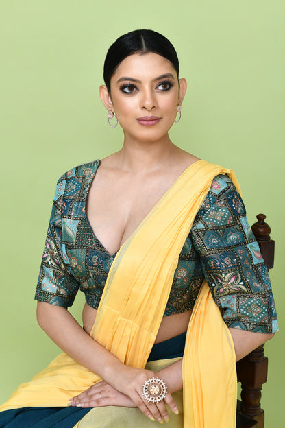 Designer Wear Multicolour Chinon Chiffon Drape Saree