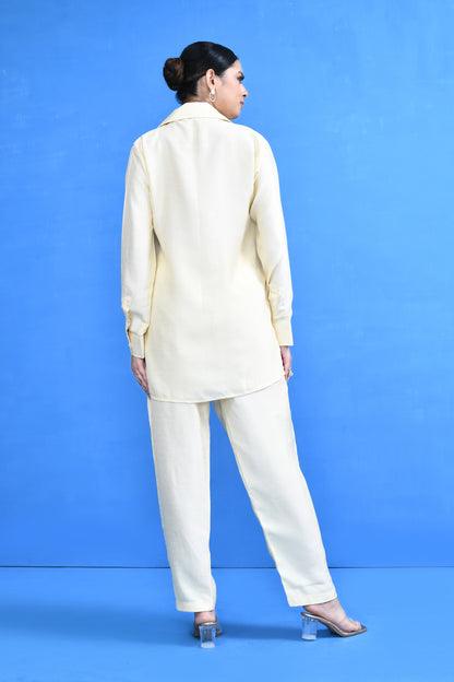 Designer Wear Cream Silk Co-Ord Set
