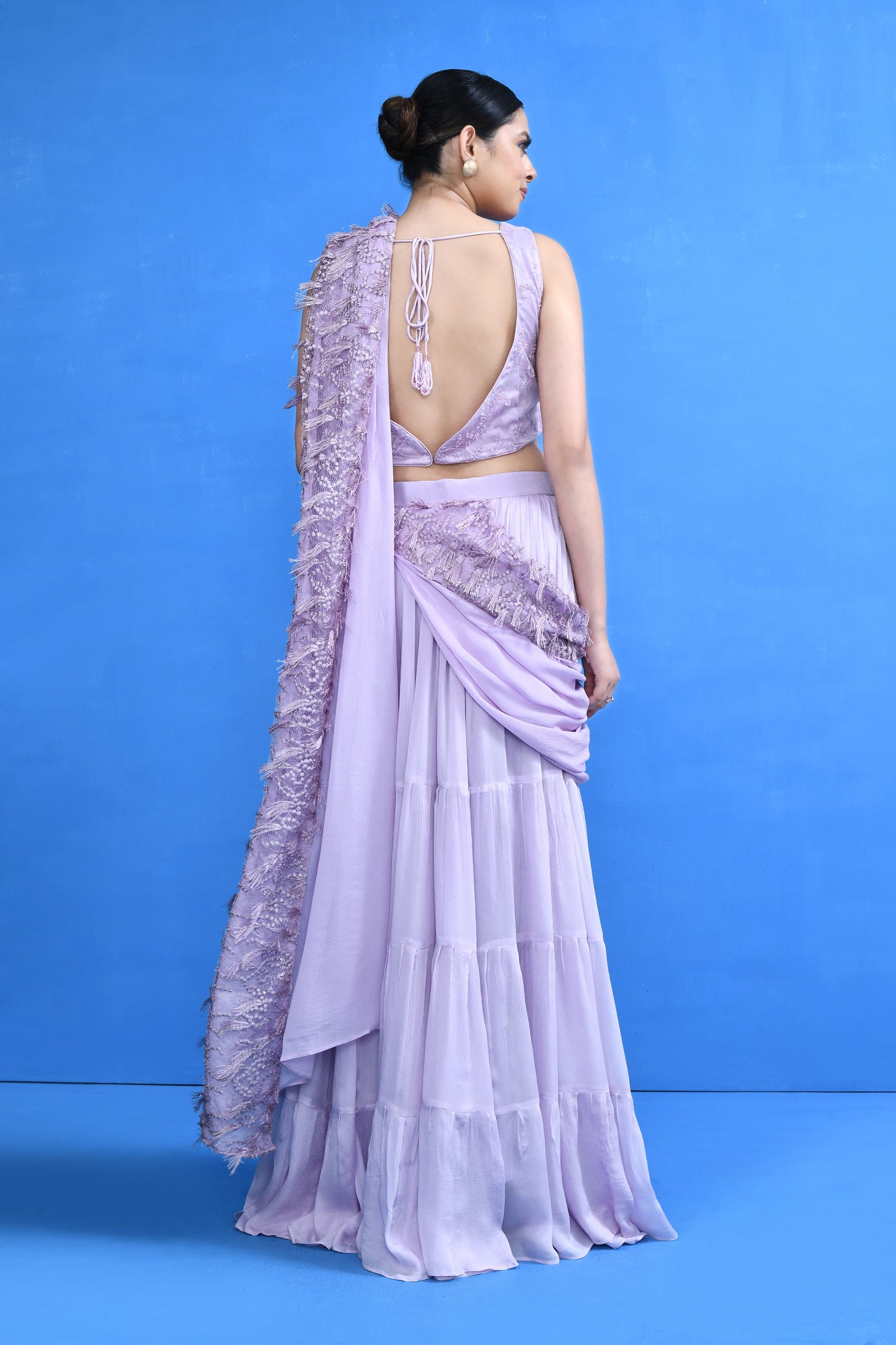 Designer Wear Lavender Lehenga Set