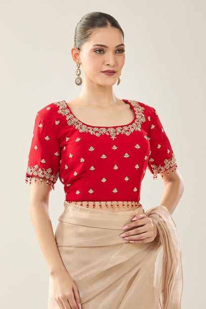 Designer Wear  Beige  Tissue  Drape Saree