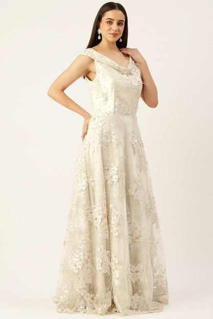 Desginer White Net Gown